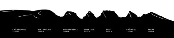 Silhouette aus Blech Churfirsten Sicht Toggenburg