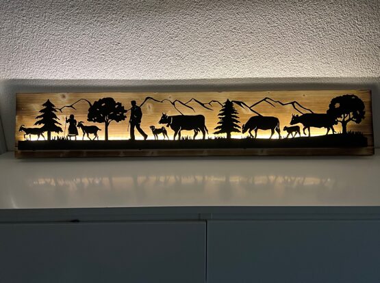 Silhouette Alpabzug Gebirge 130cm